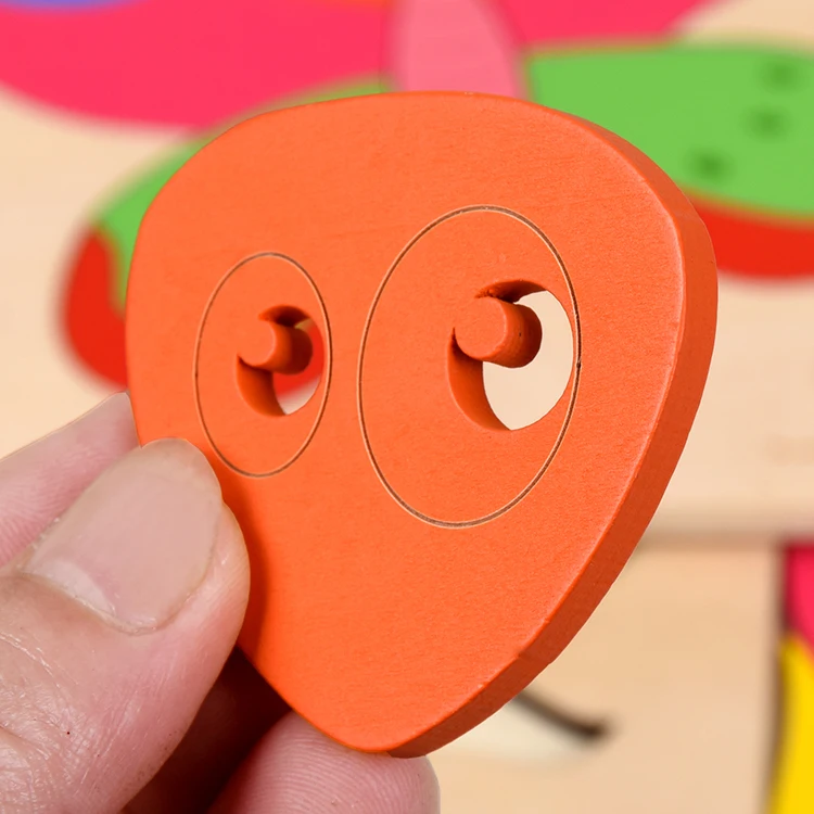 Wooden Animal Puzzles Board Shape Match Toys Developmental Educational Games Custom Toy for Kids Cartoon Unisex OEM Logo Wood