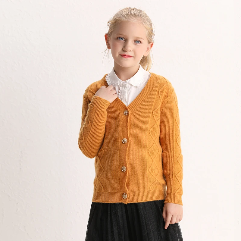 Wholesale comfortable knitting cardigan cashmere sweater for children