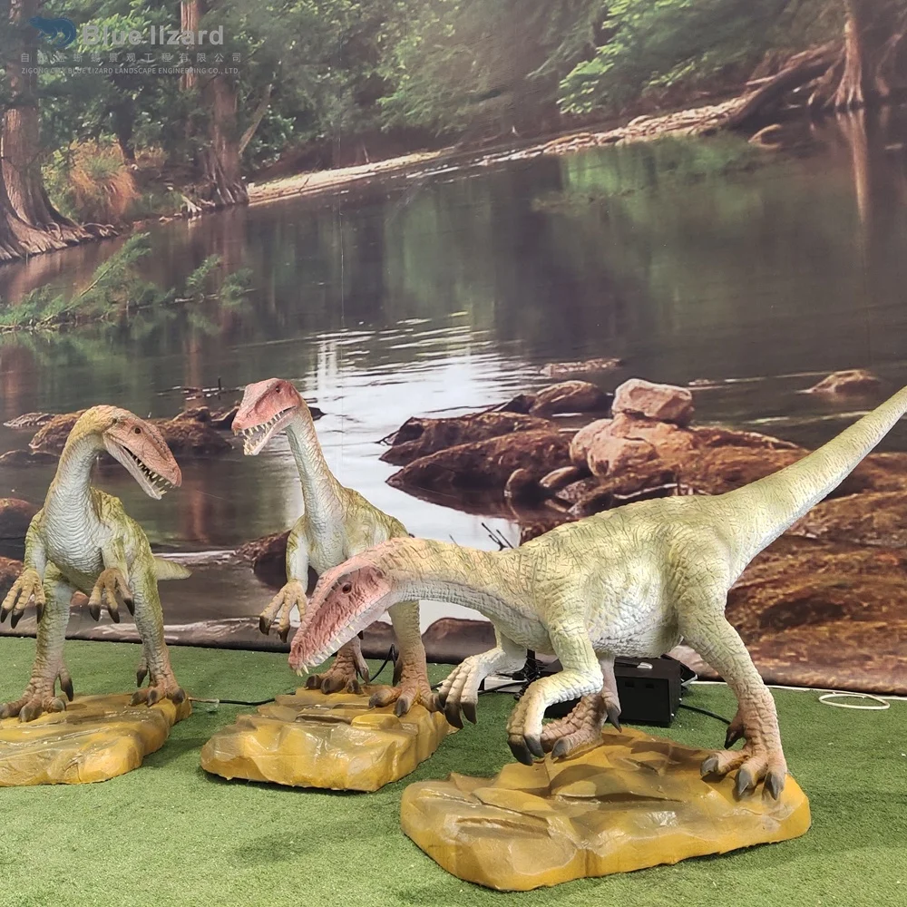 Theme Park  Small Size Dinosaur Statue T-Rex Model Animatronics Coelophysis For Sale