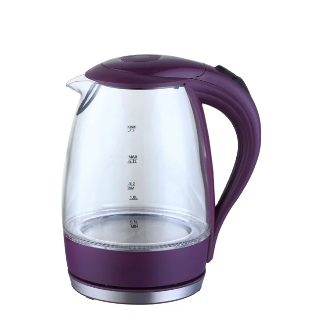 High Quality Large Capacity Classic Glass Kettle Pots 1.7Liter Electric Water Kettle With Led Light