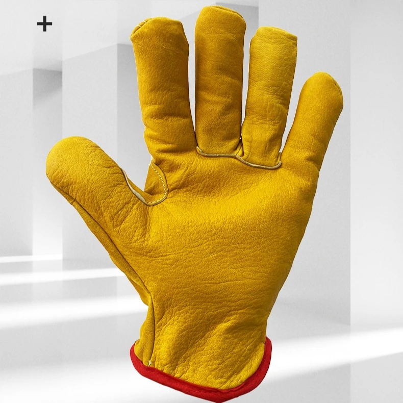 High Quality Long Lasting Cow Split Leather Working Gloves