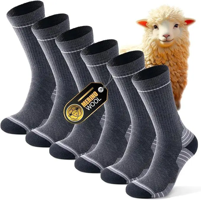Outdoor Merino Wool Camping Walking Moisture Wicking Cashmere Ski Hiking Socks For Men Women