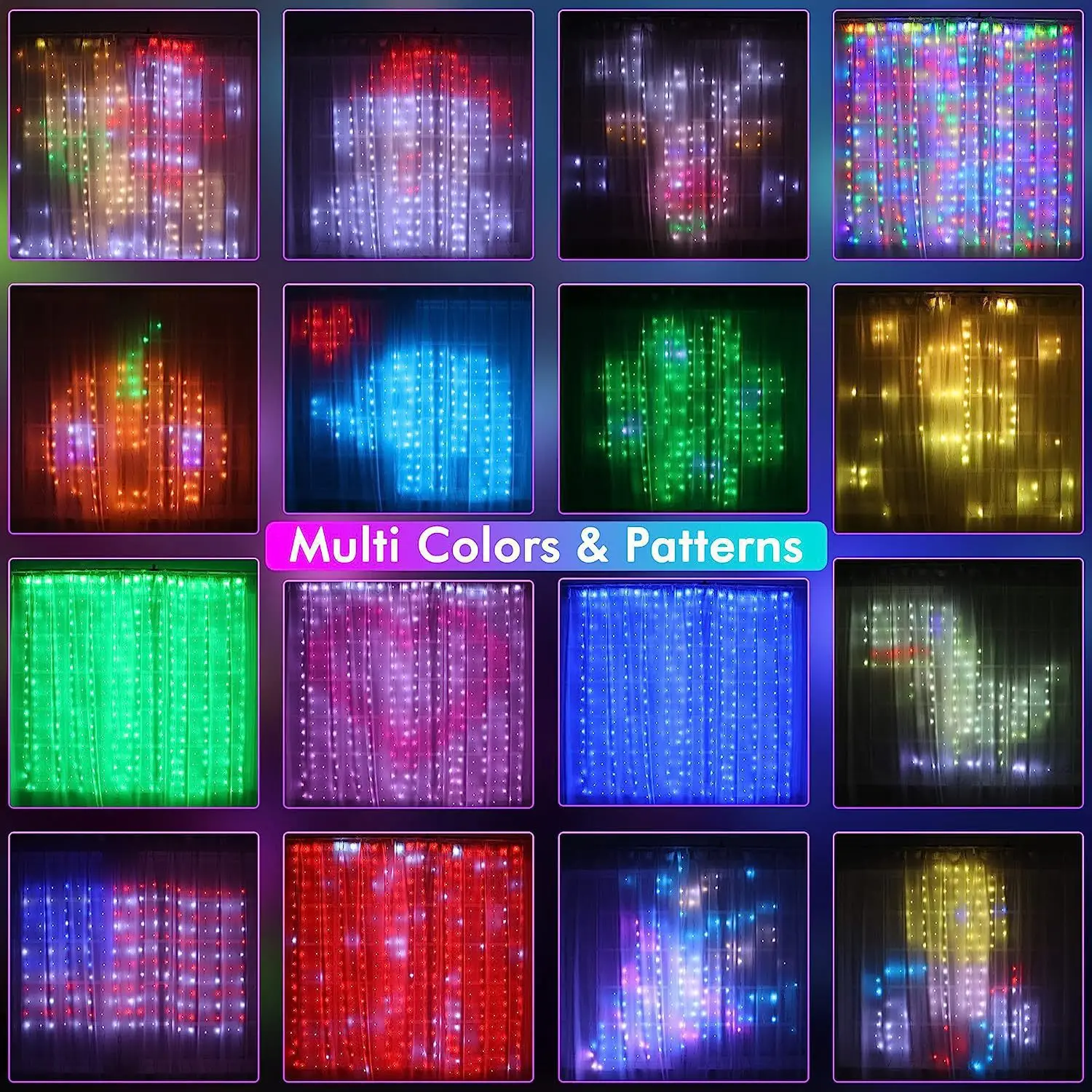 Программируемый Сказочный занавес 400 светодиоды умные пиксельные огни Rgb управление приложением Diy текстовые светодиодные занавески Декор рождественские