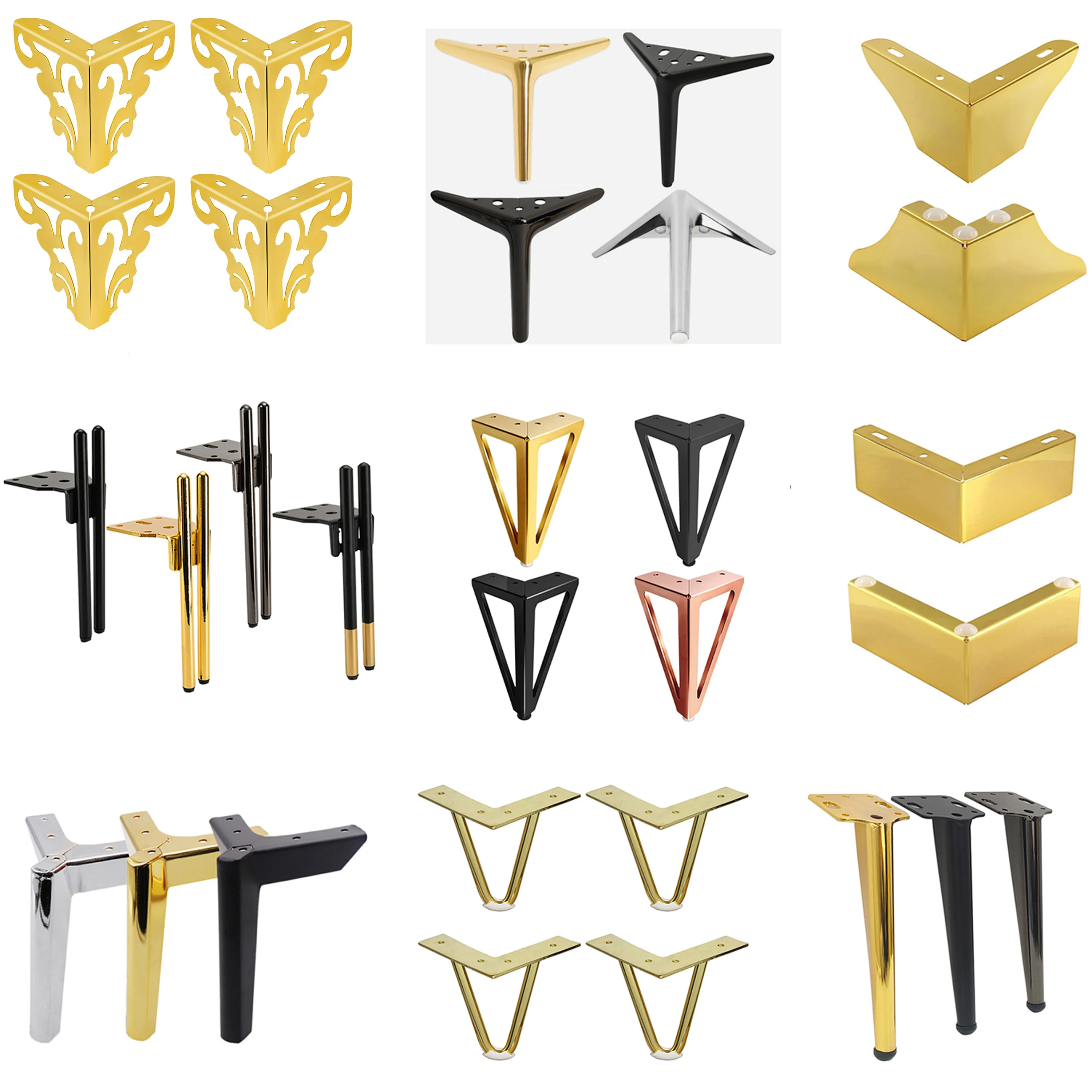 Furniture Legs Modern Luxury Side Bedside Bench TV Stand Feet Steel Gold Metal Bed Cabinet Sofa Furniture Legs For Furniture