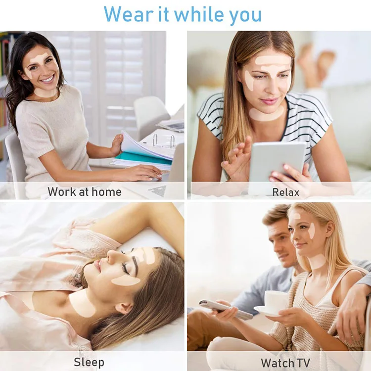 16 шт. силиконовых кейсов крем для лица против морщин и патчи для лица средство для борьбы с морщинами полоски многоразовые Лоб глаз стикеры Чин против морщин патчи