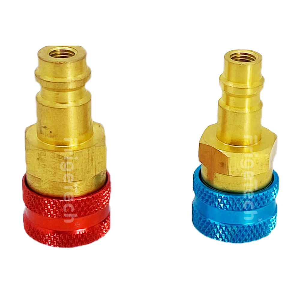 R134a латунный быстроразъемный адаптер для быстрого преобразования R1234yf, алюминиевый тип цветного рукава, SAE J639