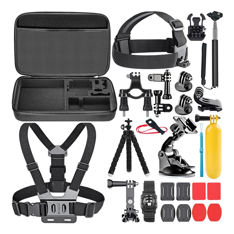 New hot sales 25 in-1  Action Camera Sports Accessories Kit set for gopro 10 9 8 7 6 5 4+3/2/1SJ cam osmo pocket camera