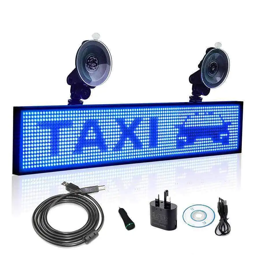 P5 SMD Led Car Sign Truck Taxi Rear Window Scrolling LED Display Board by Wireless Programmable Support Car Charger