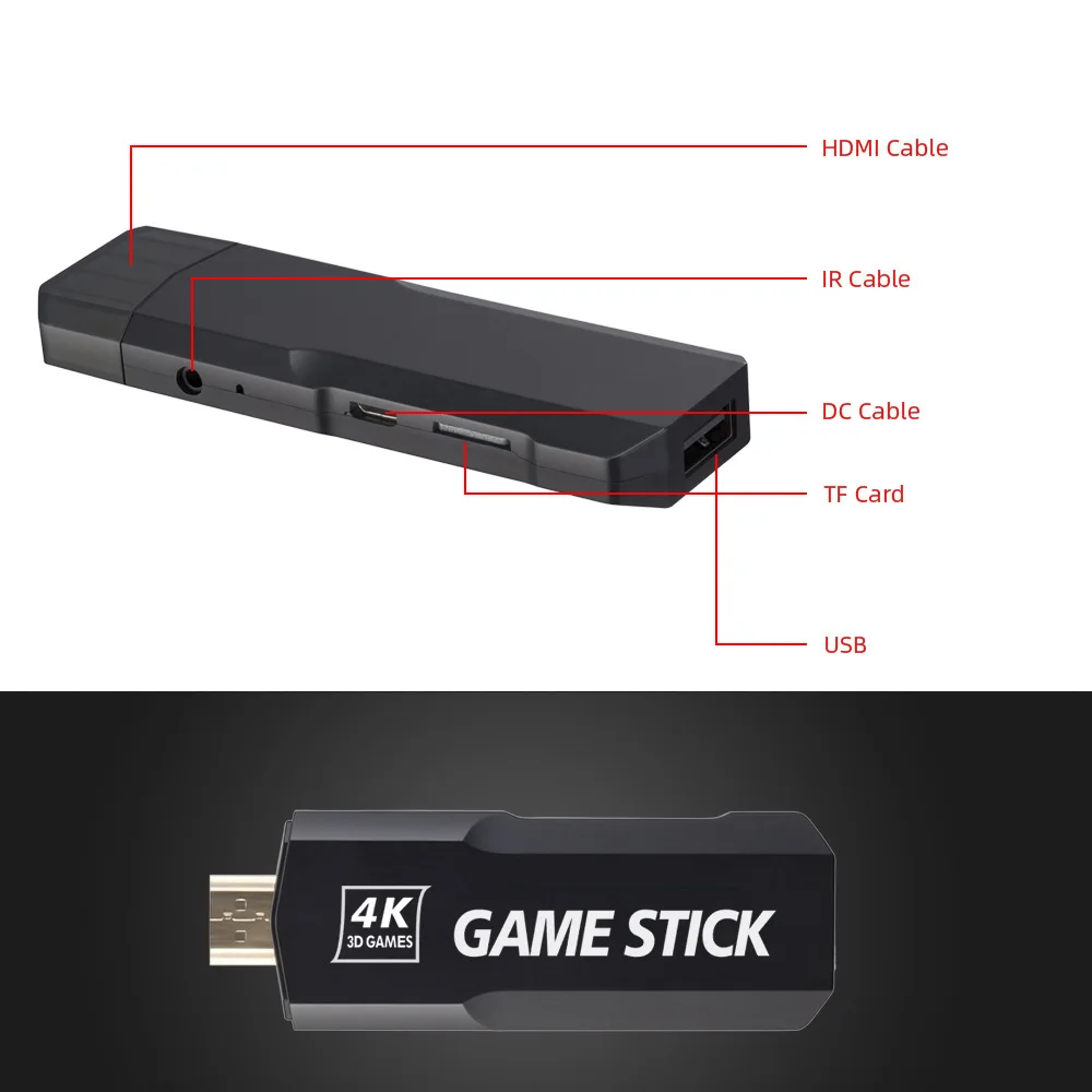 Игровая приставка GD10 4K HD двойная Беспроводная игровая консоль 2 4G ретро-консоль 64G 30000 игры для PS1 DC N64