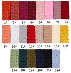 Cheap Yemen Moroccan Malaysian Pure Color Ladies Casual Shawl Organza Silk Muslim Hijab Scarf With Big And Small Pompom//