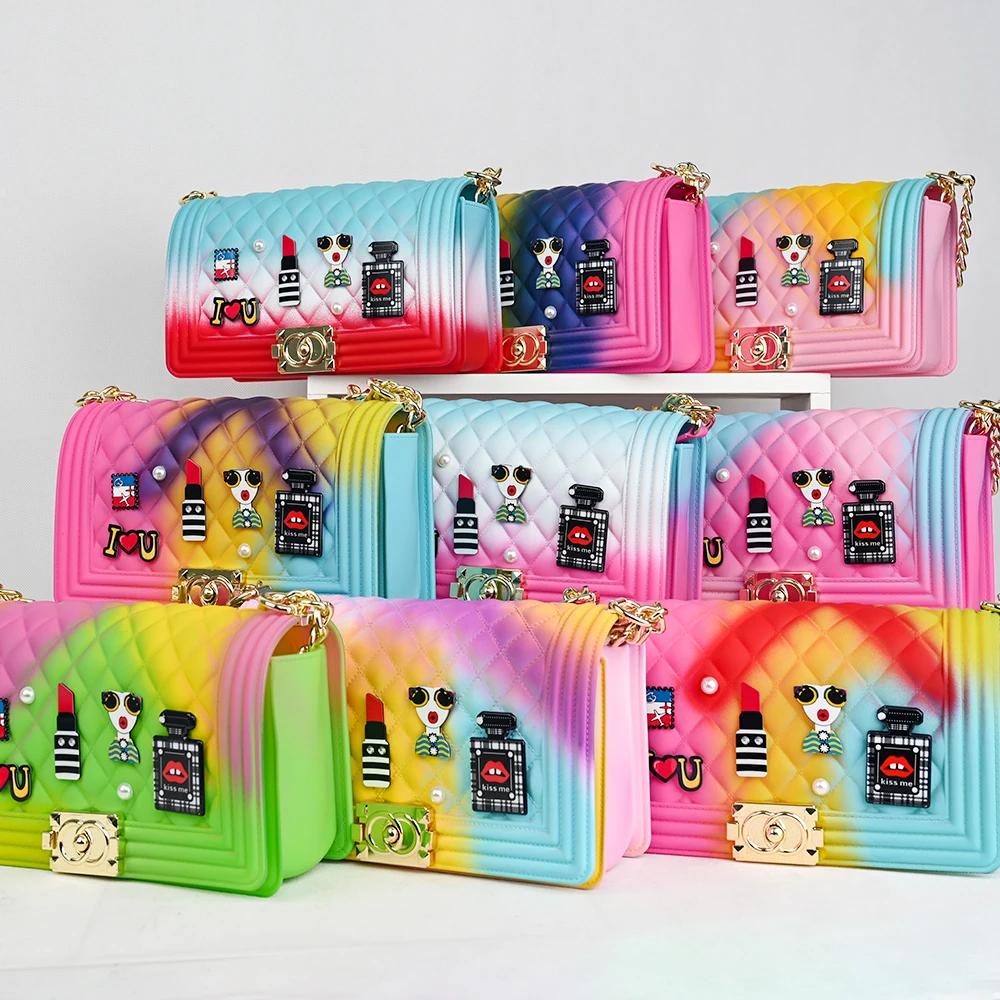 2020 Роскошные брендовые кошельки Желейная сумка через плечо радужные сумки для женщин
