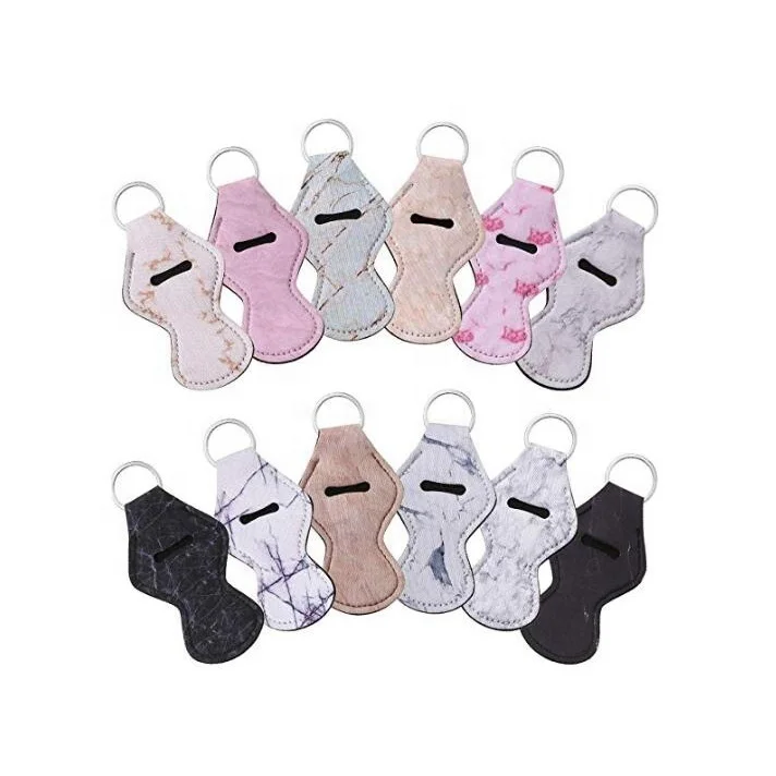Neoprene Chapstick Holder Keychain