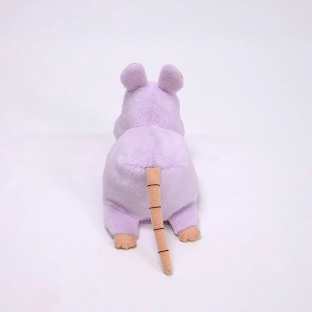 Light Purple Plump Body Adorable Lying Boh Mouse Beanbag Gifts with Striped Long Tail 5 Inch Decorative Small Mouse Plush Toy
