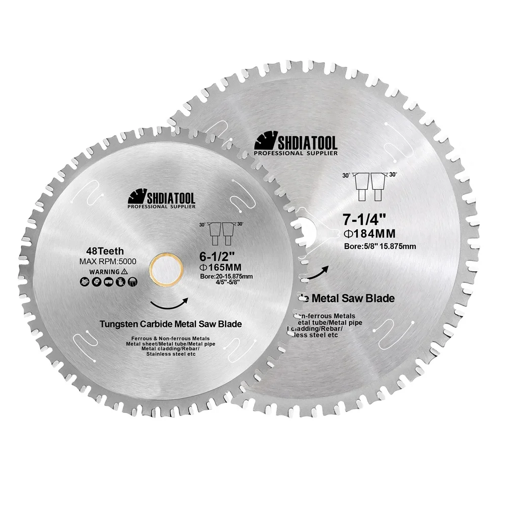 4in-14in Iron FTG Cutting Saw Blade TCT Carbide Circular Saw Blade Metal Cutting Disc for Stainless Steel Bars Burr Free