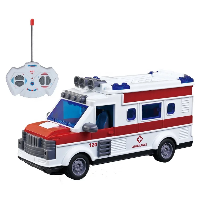 1:30 R/C car set 4CH remote control ambulance truck toys with lights hot selling kids toys Christmas gift for boys OEM/ODM