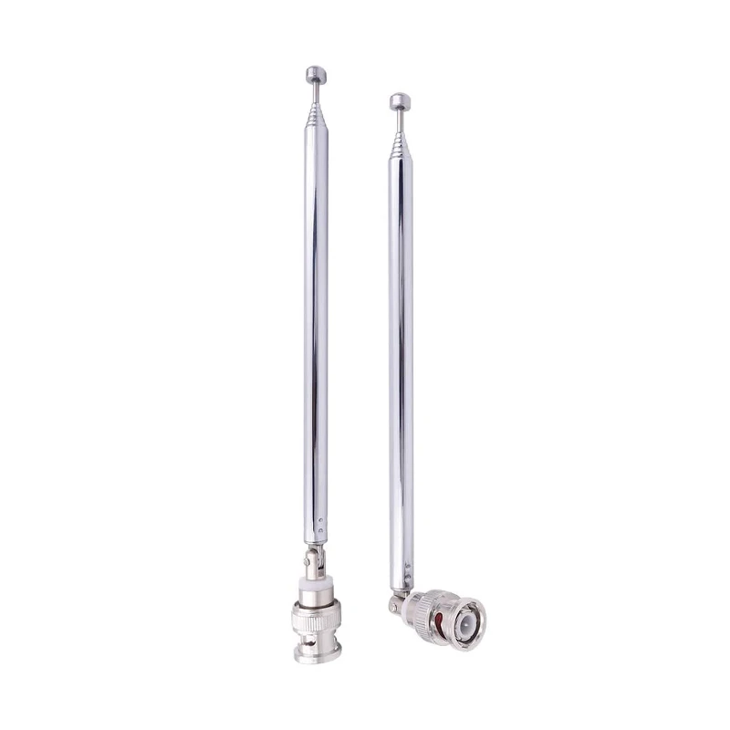 BNC Radio Antenna with BNC Male Plug Jack Connector Adapter Telescopic Stainless Steel HF VHF UHF for Portable Mobile handheld