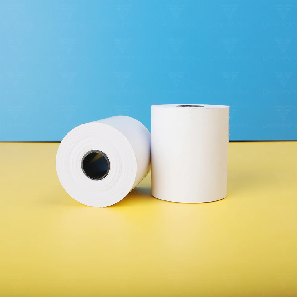 Бесплатный образец 48gsm 52gsm 55gsm 58gsm 65gsm 57x40 мм термобумага премиум качества ATM до рулона Заводская дешевая кассовая бумага