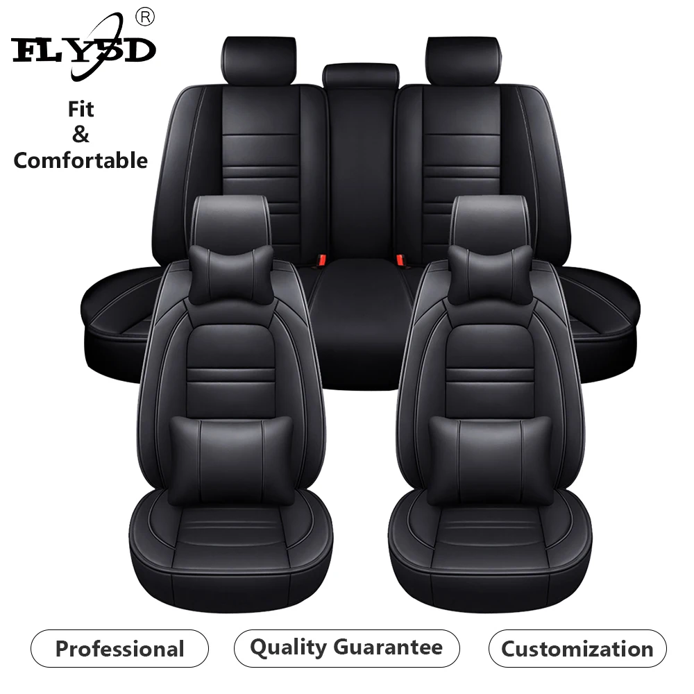  Лидер продаж на amazon чехлы для автомобильных сидений FLY5D Универсальный Полный комплект из искусственной кожи