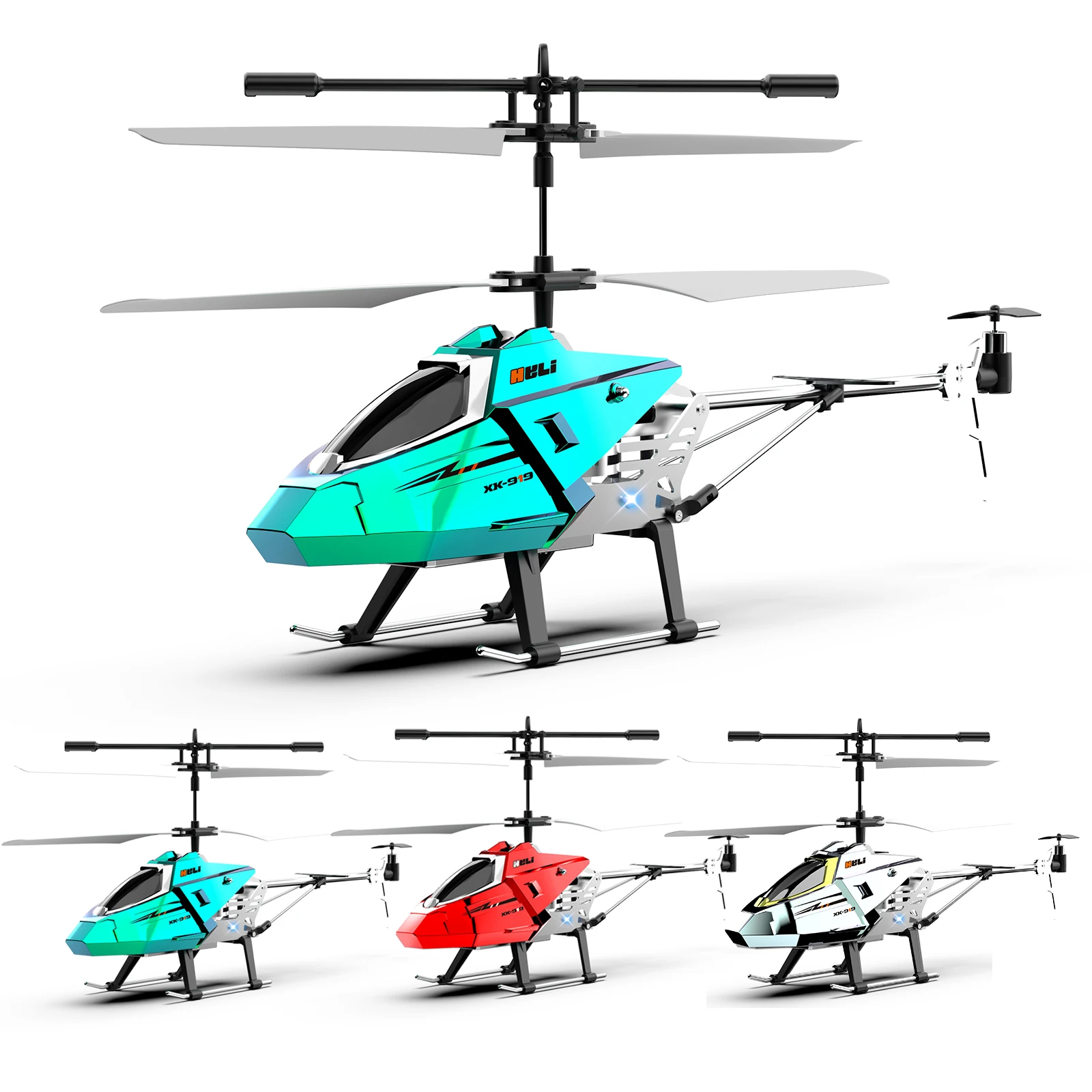 High Quality 2.4GHz 3.5 Channels Alloy Frame Auto-Hover Remote Control Helicopter With Gyro LED Lights For RC Toy Beginners