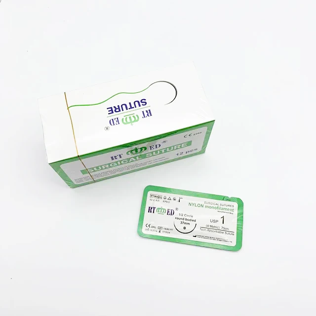 Strictly Sterile Blue Nylon usp 2-6/0 surgical suture and needle with CE& ISO