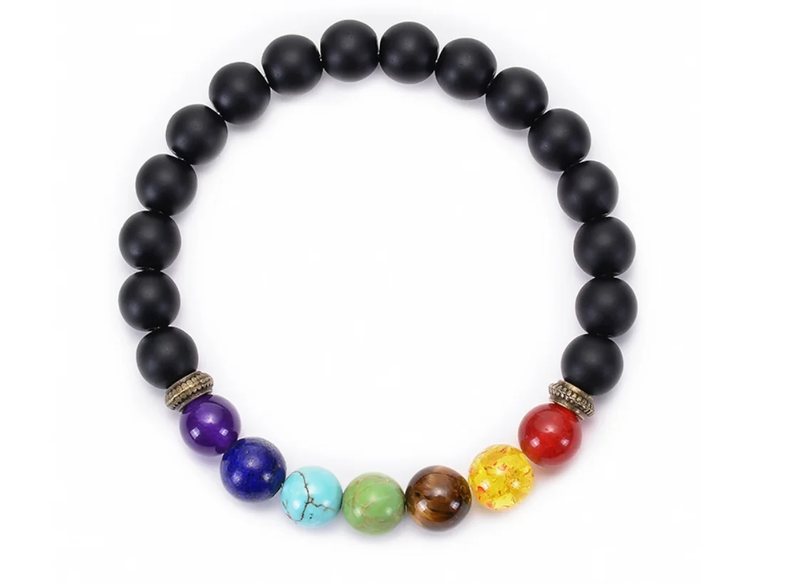 
Top sellers 2020 amazon essential oil accessories healing stones jewelry chakra lava yoga mala crown beads bracelet for gift 