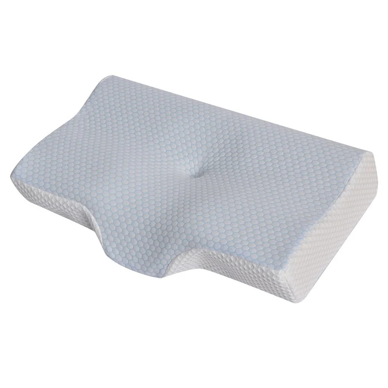Ergonomic Memory Foam Bed Pillow for Side Back and Stomach Sleepers Contour Shape Ventilated Neck Sleeping Pillows
