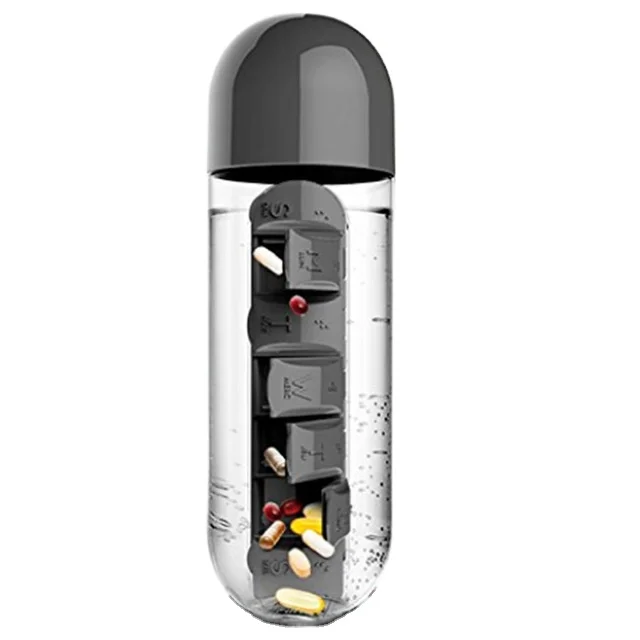 Творческий шейкеры для протеиновых коктейлей бутылки стеклянные бутылки с водой для продажи Органайзер портативная чашка для воды с делитель таблеток