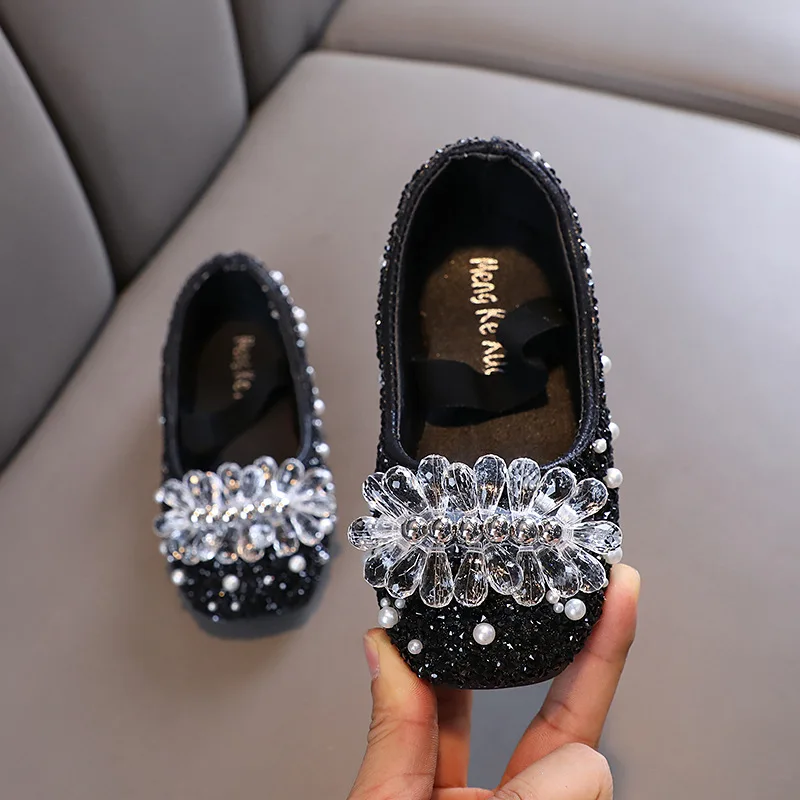 2024 Fall new baby girls Girls Princess Diamond single shoe shoes dance performance shoes