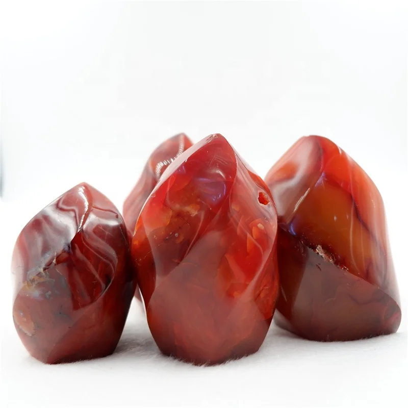 Red Agate Carnelian Crystal Flames Crystal Healing Stone for Decoration
