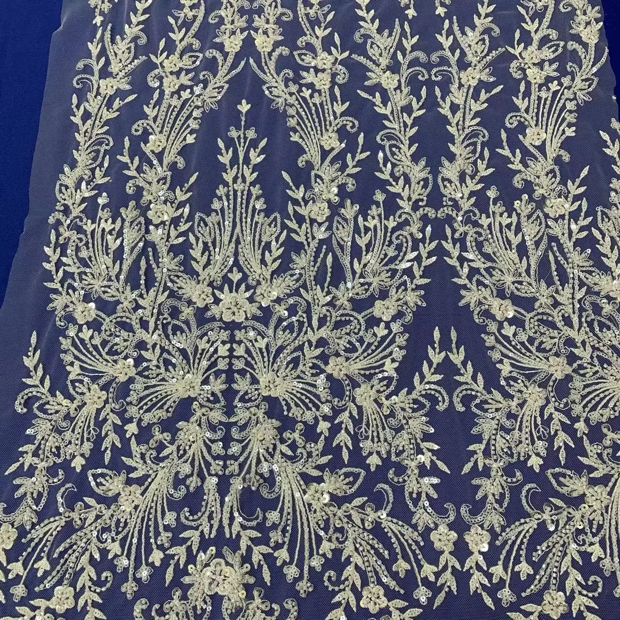 High quality factory price  2023 embroidery lace machine bead and sequins for wedding dress and evening dress