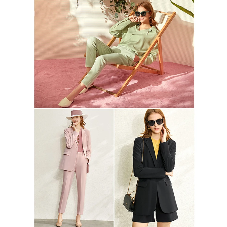 
Custom Minimalist Professional Dress Simple Female Spring Small Blazer Jacket Two Piece Pants Business Suit Women Suits 