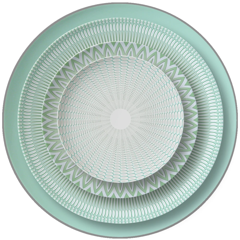 Green Ceramic tableware Porcelain fine bone china dinner plates only