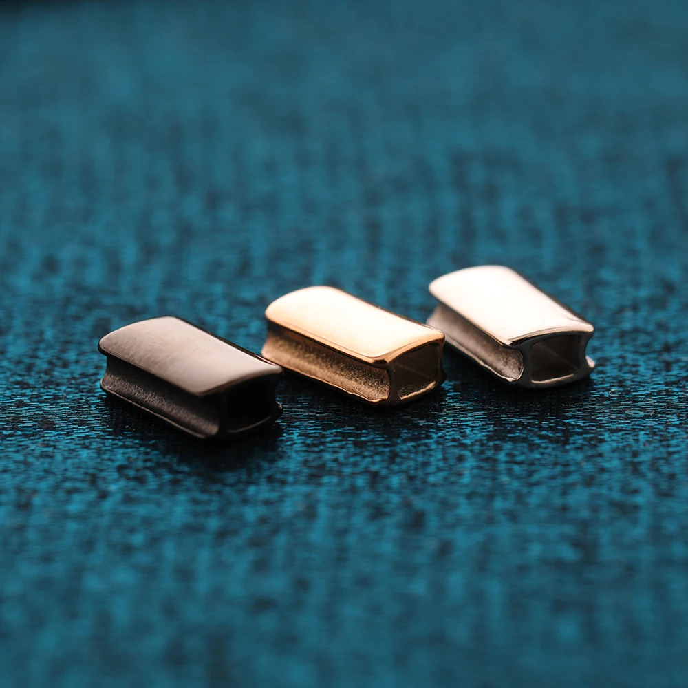 12*6mm Wholesale DIY Bracelet Necklace Stainless Steel Rectangular Loose Beads for Jewelry Making Accessory