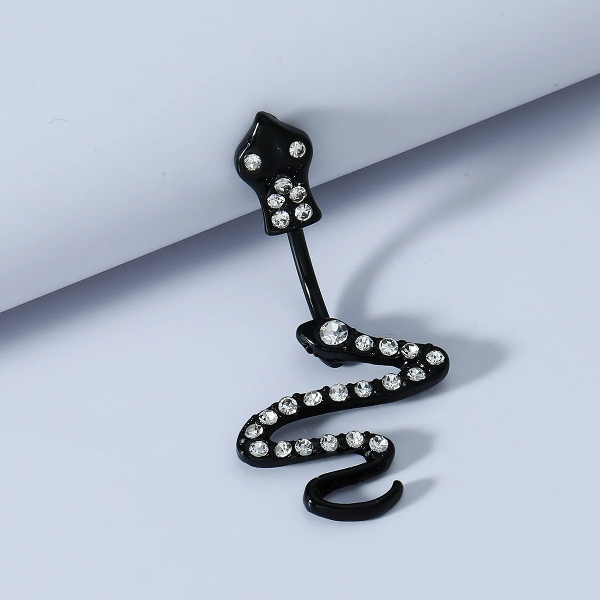 Hypnotizing Navel Rings with Diamond Snake Belly Button Jewelry - Choose from 4 Colors