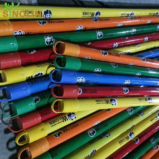 machine making plastic PVC coated colorful for wooden broom with handle stick and wood mop pole bucket cleaning floor dust pan
