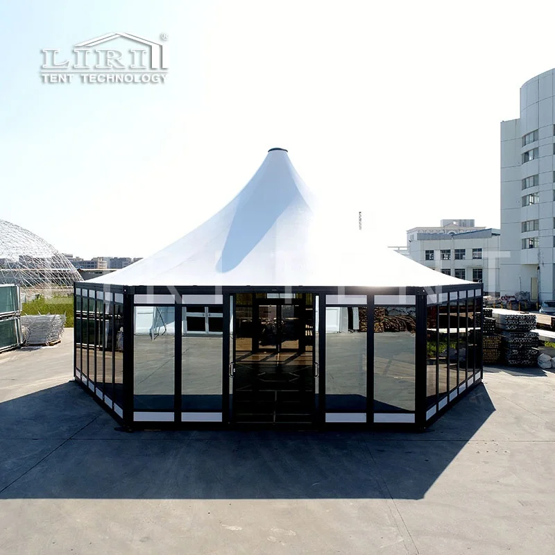 Factory Direct Sell Modular Square Hexagon Activation Spaces Tent with Glass Walls