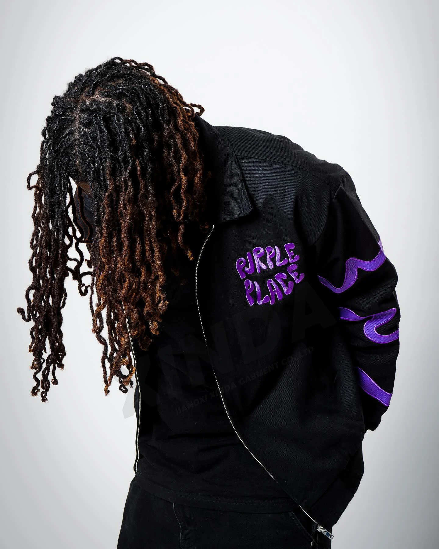 New fashion denim tears flat embroidery printed high street same style washed retro denim jacket for men