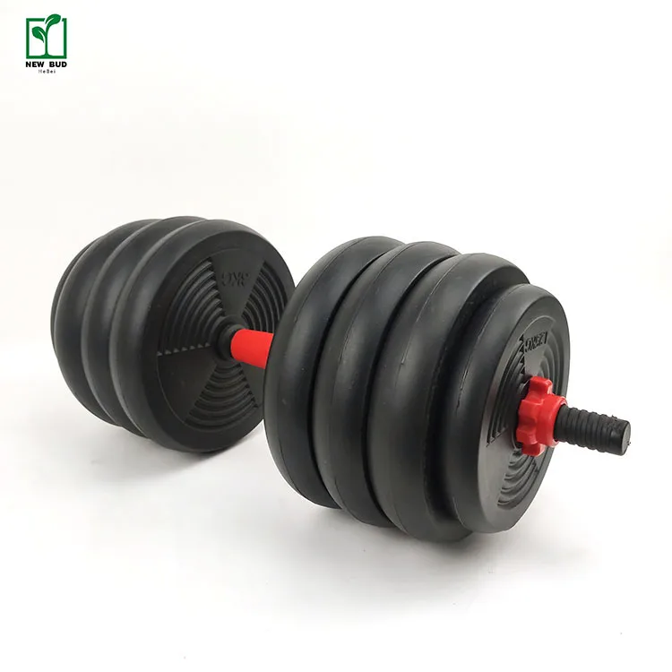
Wholesale cheap adjustable 40 kg cement dumbbells set 
