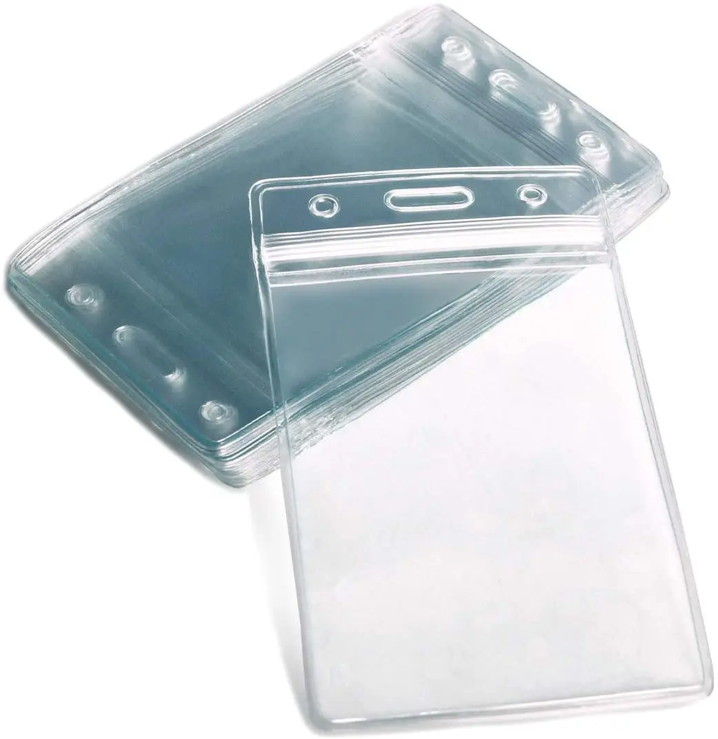 Hot sale PVC Card Holder Factory Direct Sale  Card Sleeve Clear Waterproof Soft Plastic ID Card Holder Badge Holder