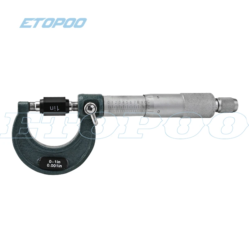 Микрометр с атласной хромированной отделкой, диапазон измерения 0-4 дюйма, интервал окончания 0,001 дюйма, набор из 4 шт.