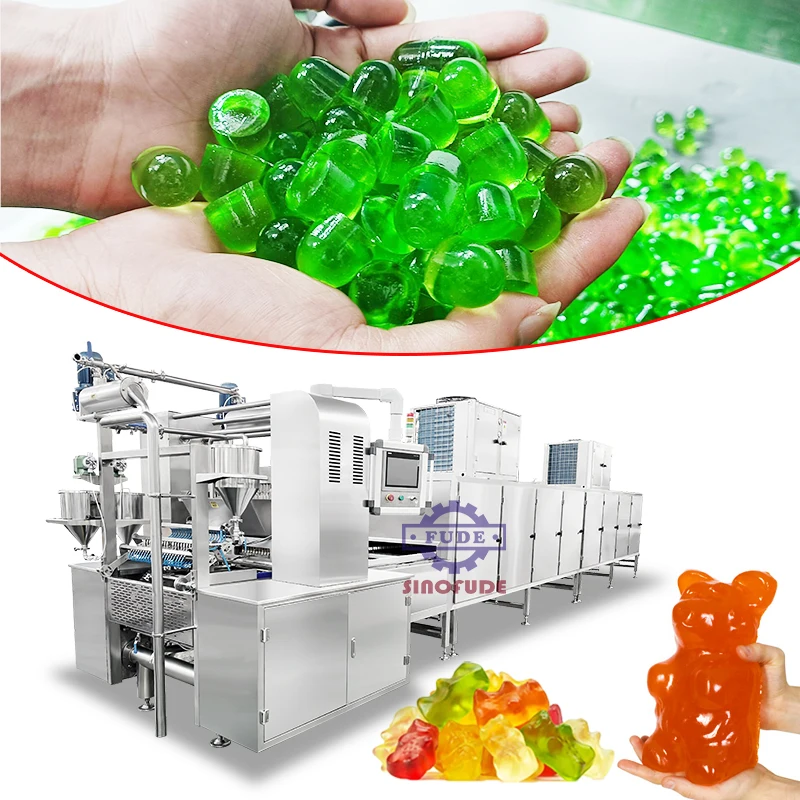 Shanghai Factory pectin gummy candy making machine production 80kg Small automatic vegan gummy bear candy making machine price