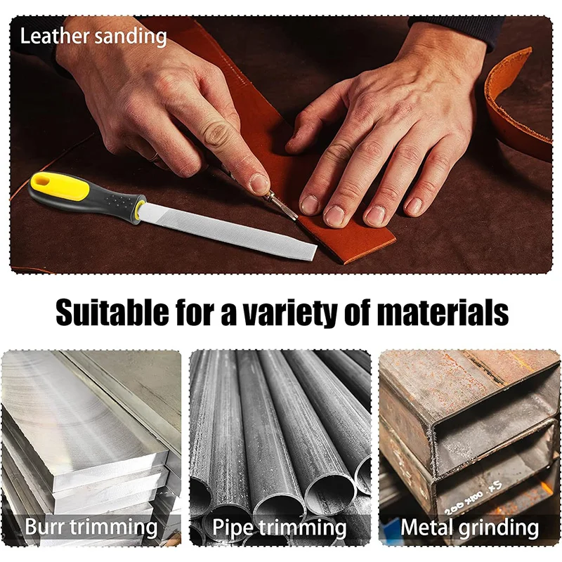 Hebei factory customized t12 high carbon steel rasp file flat wood file triangular files with soft handle