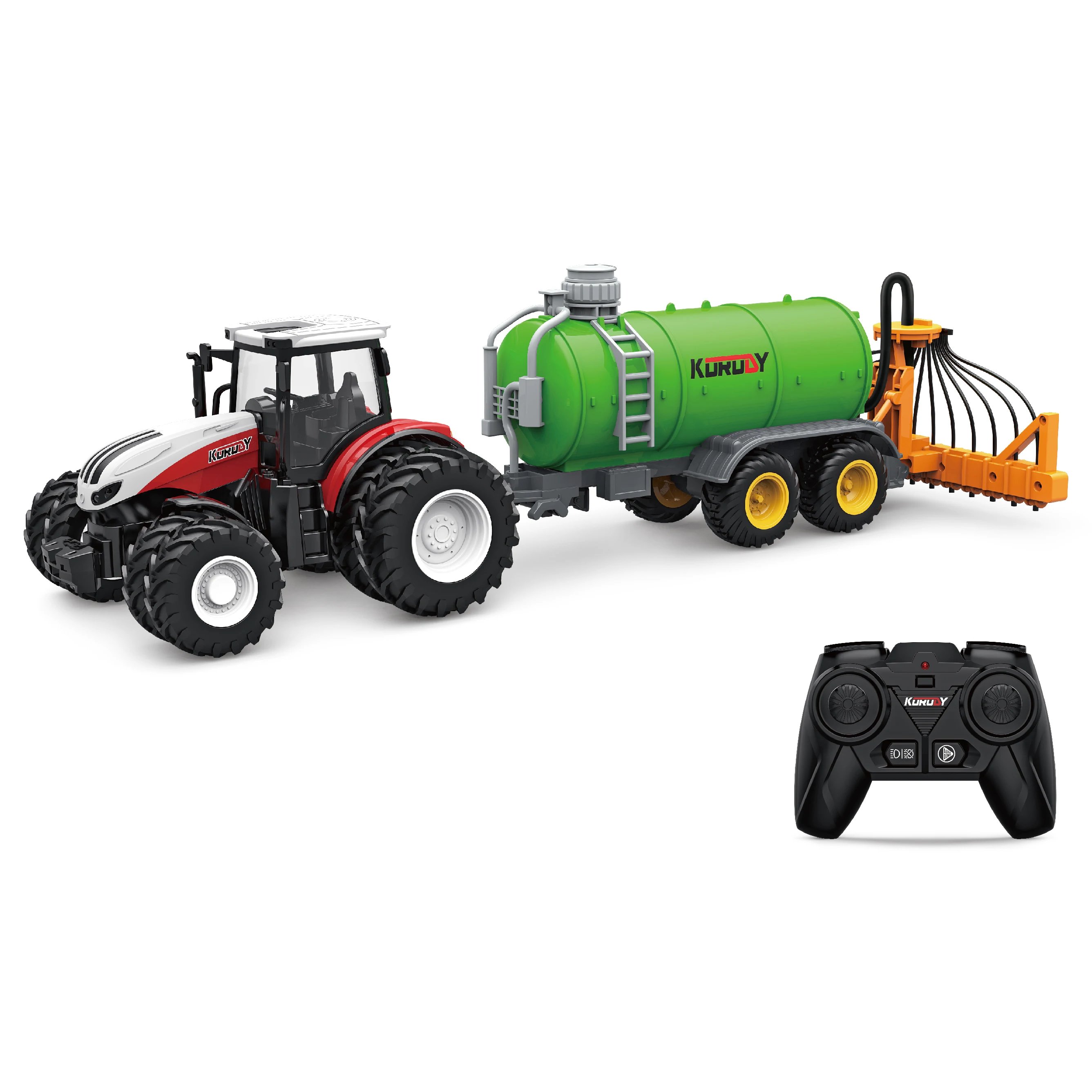 2.4g 6 Channel Rc Farmer Car Radio Control Tractor Truck Toys 1/24 Remote Control Farm Sprinkler Transport Vehicle Toys