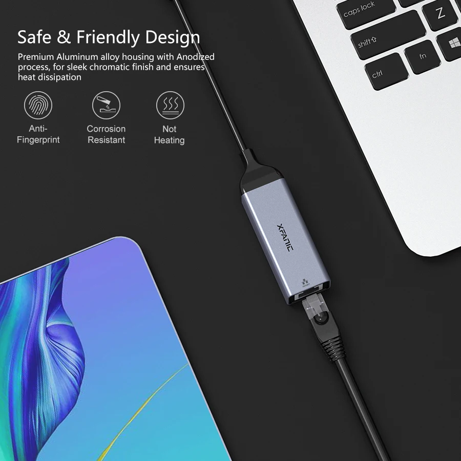  OEM Xfanic Mini Usb C Ethernet Lan адаптер 100 Мбит/с Usb-порт для Ethernet-кабеля скоростная сетевая
