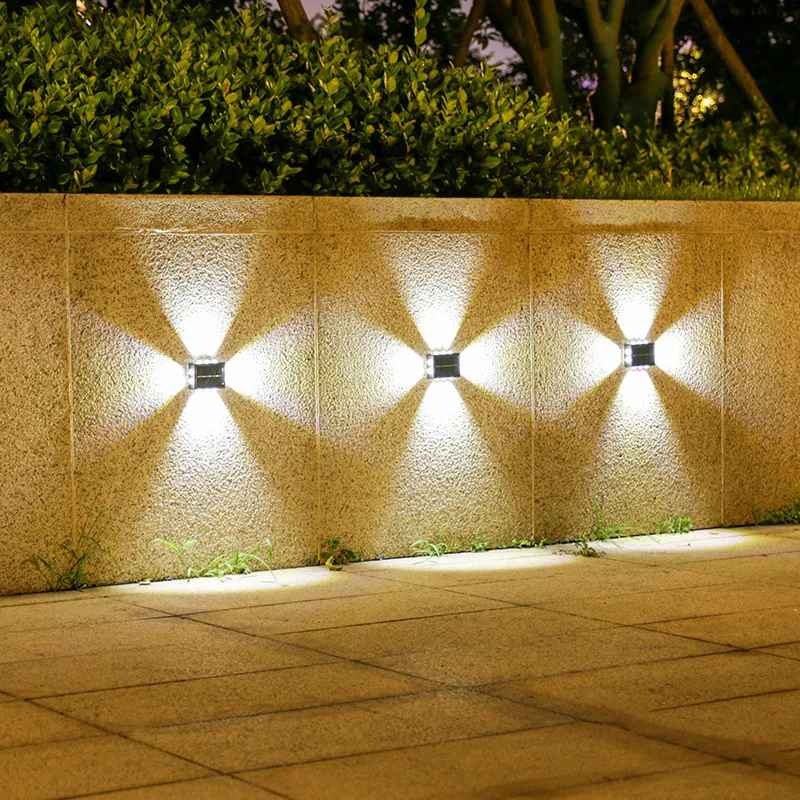 Outdoor Porch Garden decorative Waterproof IP65 four Luminous Solar LED Wall Light