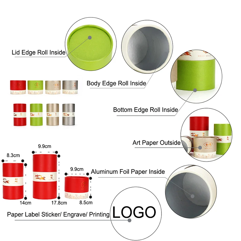 Chinese Tea Gift  High Quality Cardboard Box Custom Printed Badminton Kraft Boxes Holiday Gift Box Paper Core Tube Packing