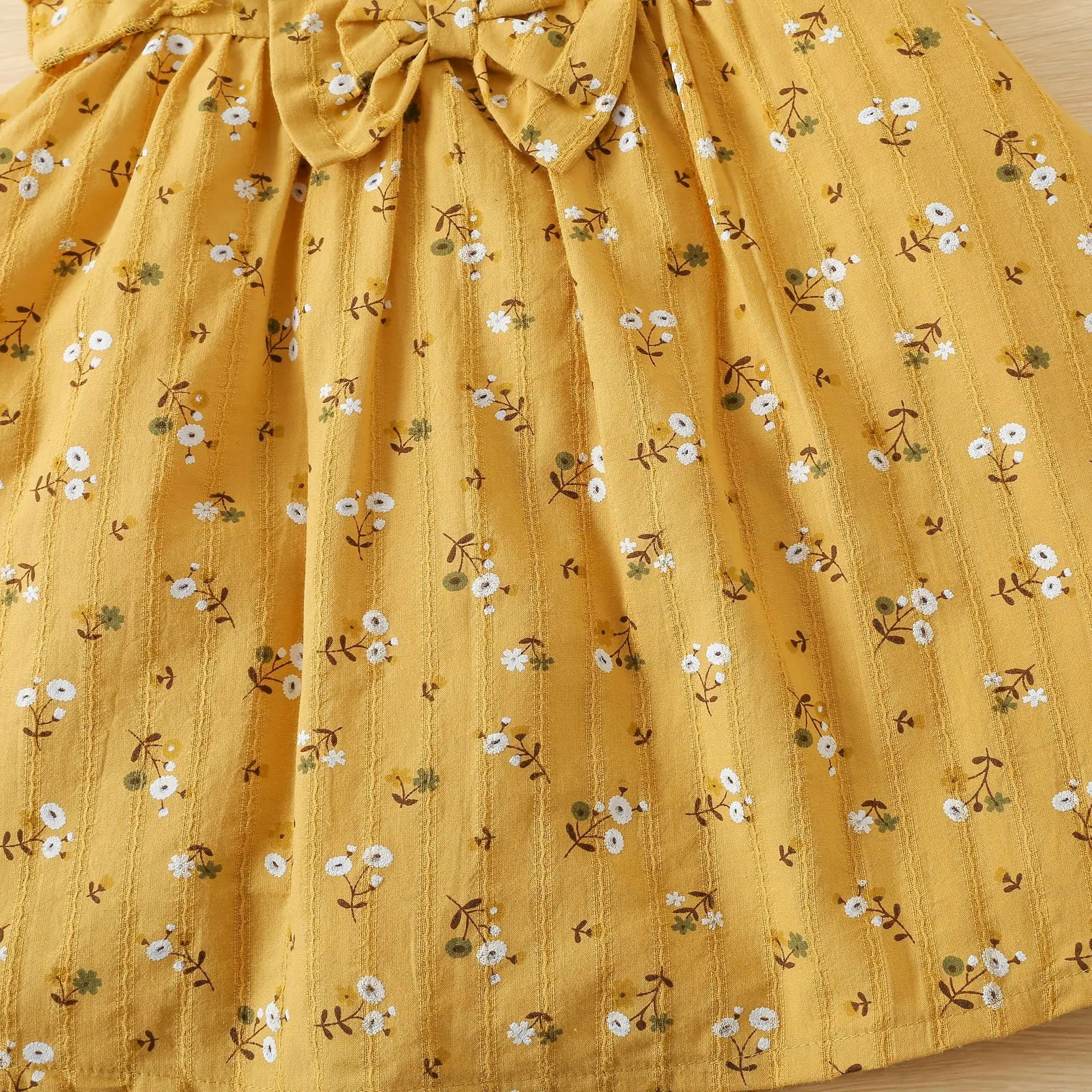 2022 Toddler Baby Girls Sleeveless Ruffles Floral Printed Bowknot Princess Dress New Summer Casual Newborn Infant Clothing