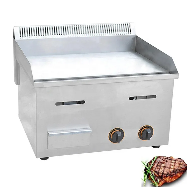 Restaurant Kitchen Stainless Steel Barbecue Grill Flat Plate Gas Griddle Commercial
