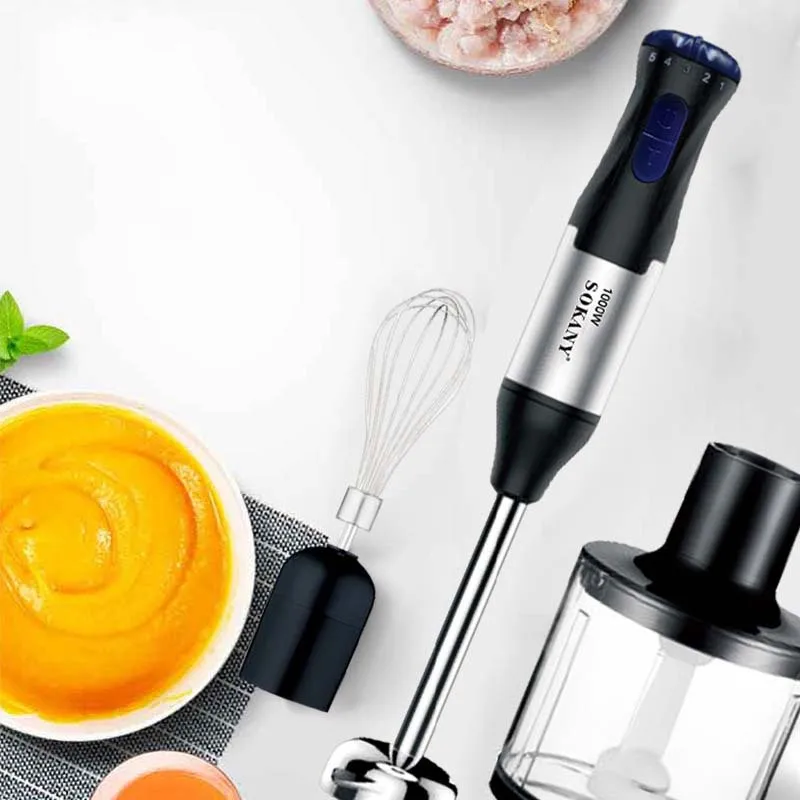 Mini 4 in 1 Electric Hand Blender Whisk Food Mixer Set Portable Hand Stick Smoothie Immersion Blender For Kitchen