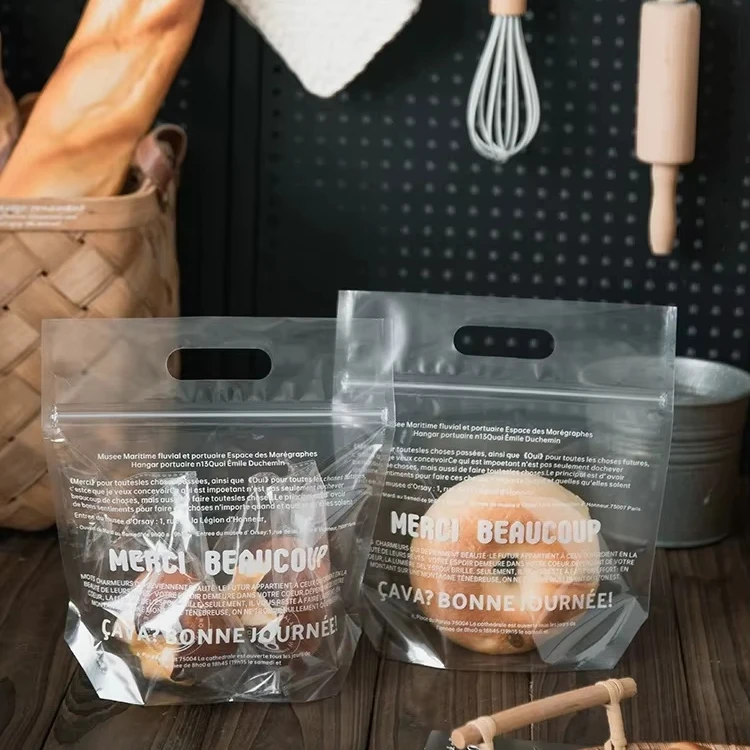 Resealable Ziplock Doypack Stand Up Pouch Clear Transparent Plastic Food Packaging Bag With Zipper